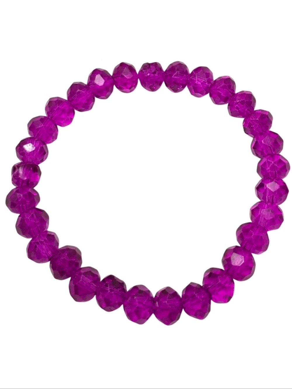 Deep Magenta Beaded Stretch Bracelet 💖